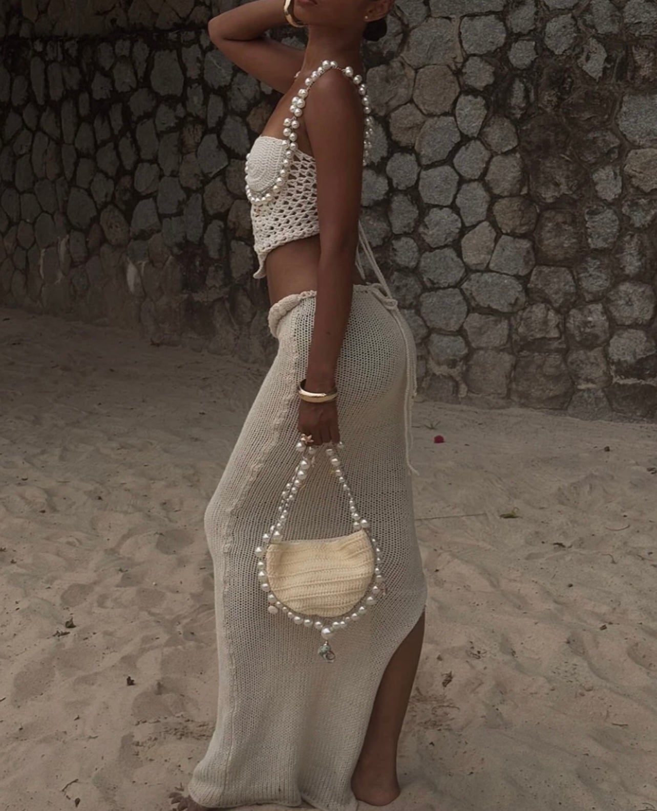 Jupe longue en crochet