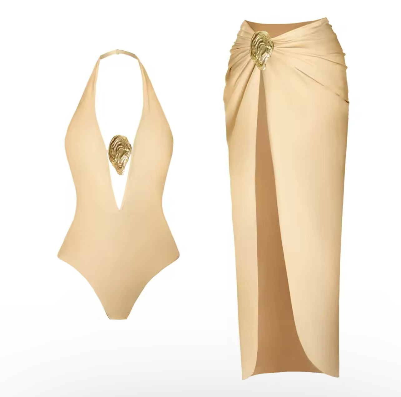 Ensemble Bikini & Jupe avec
Détail Doré