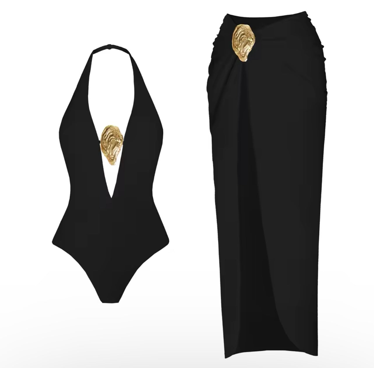 Ensemble Bikini & Jupe avec
Détail Doré