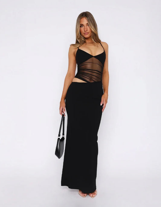 Robe Noire Longue Transparence